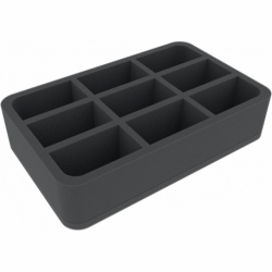 HSMEOP060BO 60 mm Half-Size foam tray with 9 compartments