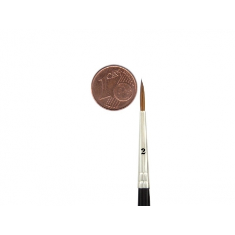 Kolinsky Red Sable Brush Size 2 | Ø 2,3 mm | visible hair length 12 mm | 6 pieces