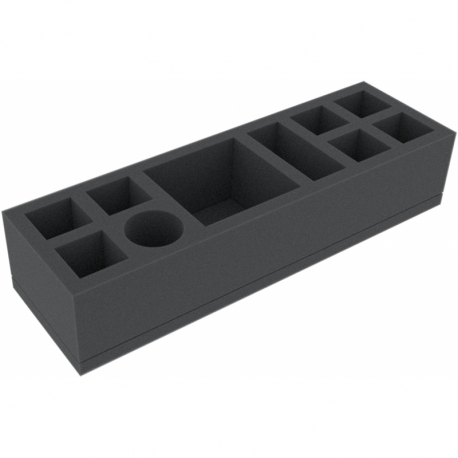 GEMFDT060BO Bandeja de espuma de 295 mm x 90 mm x 60 mm para juegos de mesa con 10 compartimentos