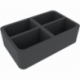 HSMFEA080BO 80 mm Half-Size foam tray with 4 compartments