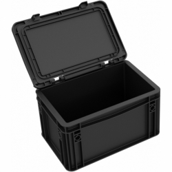 Feldherr ESD Pick and Pluck foam + Eurocontainer with hinged lid ED 32/17 HG 300 x 200 x 185 mm