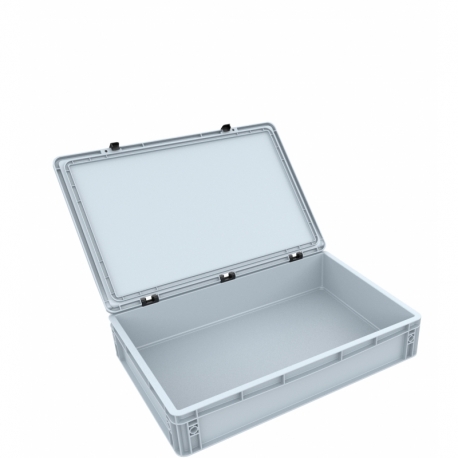 ED 64/12 HG Euro container / Euro box with hinged lid 600 x 400 x 135 mm including PE foam