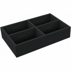 ED 64/12 HG Euro container / Euro box with hinged lid 600 x 400 x 135 mm including PE foam