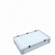 ED 64/12 HG Euro container / Euro box with hinged lid 600 x 400 x 135 mm including PE foam