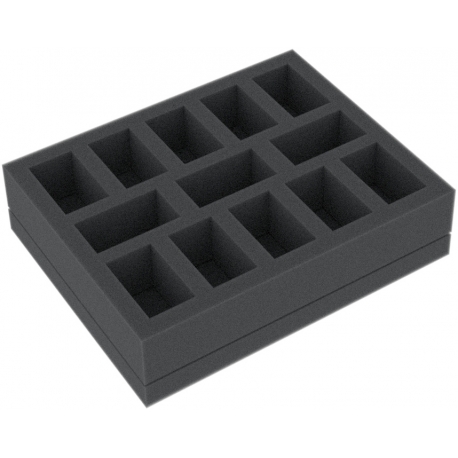 GGMFEG030BO Bandeja de espuma de 125 mm x 100 mm x 30 mm para juegos de mesa con 13 compartimentos