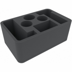 HSMFEO105BO Bandeja de espuma Half-Size de 105 mm con 6 compartimentos