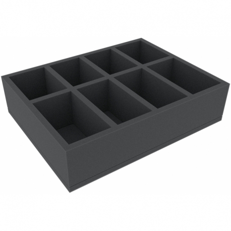 GYMFET075BO Bandeja de espuma de 310 mm x 240 mm x 75 mm para juegos de mesa con 8 compartimentos