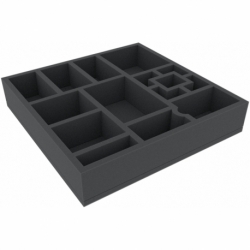 BHMFEX060BO Bandeja de espuma de 314 mm x 314 mm x 60 mm para juegos de mesa con 15 compartimentos