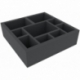AGMFEZ085BO Bandeja de espuma de 295 mm x 295 mm x 85 mm para juegos de mesa con 9 compartimentos