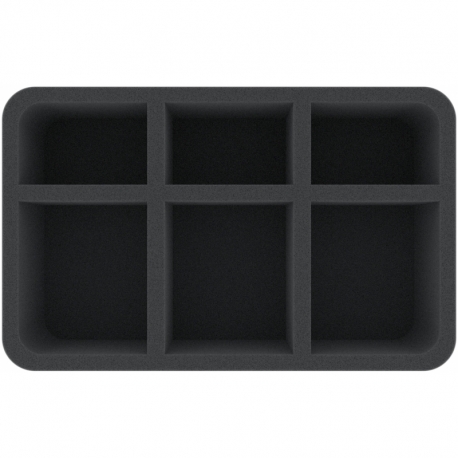 HSMFAJ080BO 80 mm Half-Size foam tray with 6 compartments
