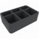 HSMFAJ080BO 80 mm Half-Size foam tray with 6 compartments