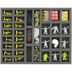 FS040ZC17 Bandeja de espuma de 40 mm de tamaño completo con 34 ranuras para accesorios y miniaturas Zombicide