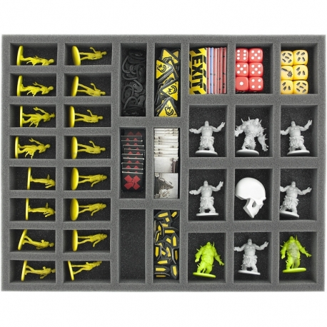 FS040ZC17 Bandeja de espuma de 40 mm de tamaño completo con 34 ranuras para accesorios y miniaturas Zombicide