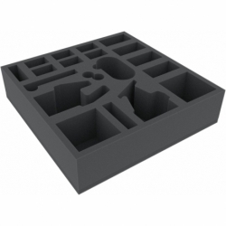 AFJW070BO Bandeja de espuma de 70 mm con 19 compartimentos para Juego Runewars Miniatures - grandes miniaturas