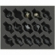 Bandeja de espuma FSFR060BO de 60 mm con 15 ranuras para equipos de caballería o de armamento - tamaño completo