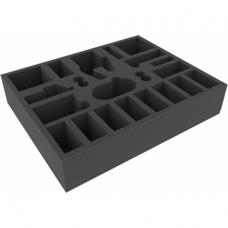 FSKH070BO Bandeja de espuma de 70 mm con 21 compartimentos para el juego Runewars Miniatures - Unidades Daqan-Lords