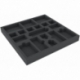 AFMEKS030BO Bandeja de espuma de 285 mm x 285 mm x 30 mm para accesorios de juegos de mesa - 18 compartimentos