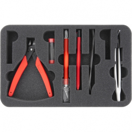 Feldherr MINI PLUS bolsa para herramientas de modelado + botellas de colores de modelos + pinceles + miniaturas