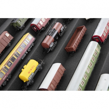 1000 mm x 1000 mm x 45 mm customizable zig-zag pattern Feldherr foam tray for model railways TT Gauge