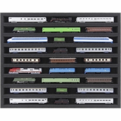 Euro Box / Container Case para locomotoras, vagones y vehículos de aeromodelismo - 18 ranuras para el indicador Z - horizontal