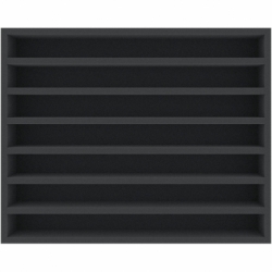 Feldherr Storage Box FSLB055 para maquetas de locomotoras, vagones y vehículos - 7 ranuras para ancho de vía TT - vertical