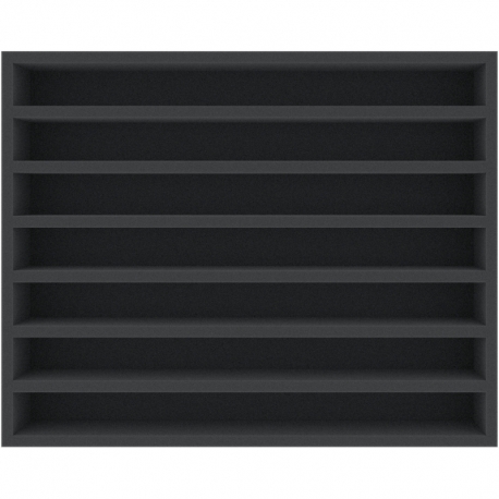 Feldherr Storage Box FSLB055 para maquetas de locomotoras, vagones y vehículos - 7 ranuras para ancho de vía TT - vertical