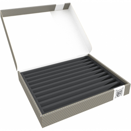 Feldherr Storage Box FSLB040 para modelos de locomotoras, vagones y vehículos - 10 ranuras para ancho Z - vertical