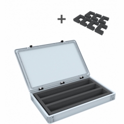 Euro Box / Container Case para locomotoras, vagones y vehículos de aeromodelismo - 3 ranuras para el indicador S - horizontal