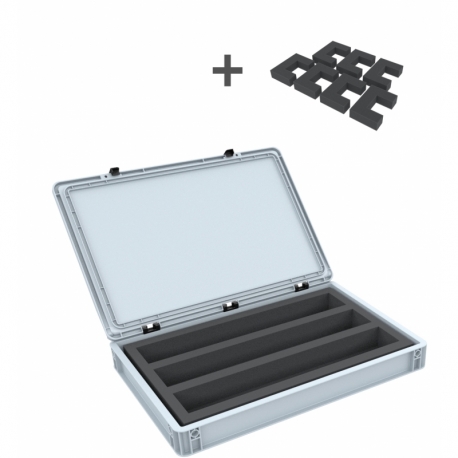 Euro Box / Container Case para locomotoras, vagones y vehículos de aeromodelismo - 3 ranuras para el indicador S - horizontal