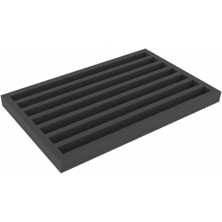 DS035A001 Foam inlay N Gauge - horizontal - 7 slots for model railway locomotives, wagons and vehicles