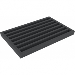 DS035A002 Foam inlay Z Gauge - vertical - 7 slots for model railway locomotives, wagons and vehicles