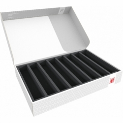 Feldherr Storage Box DSLB075 para maquetas de locomotoras, vagones y vehículos - 8 ranuras para ancho de vía 00 - horizontal