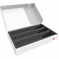 Feldherr Storage Box DSLB075 para maquetas de locomotoras, vagones y vehículos - 3 ranuras para ancho S - horizontal