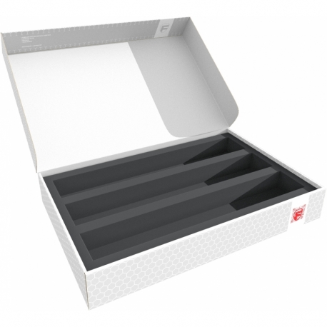 Feldherr Storage Box DSLB075 para maquetas de locomotoras, vagones y vehículos - 3 ranuras para ancho S - horizontal