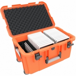 Case / Trolley for 24 tablets in thin sleeves compartments 14 mm wide including pencil holder