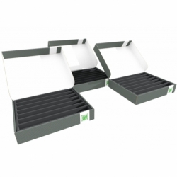 3 piezas Value Pack Feldherr Storage Box FSLB055 maquetas locomotoras, vagones y vehículos 7 ranuras ancho vía TT vertical
