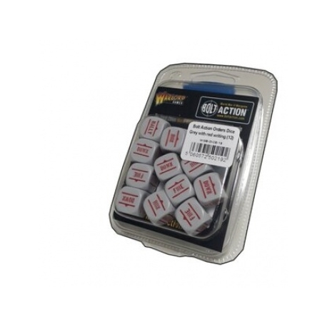 Bolt Action - Bolt Action Orders Dice Grey with Red Writing