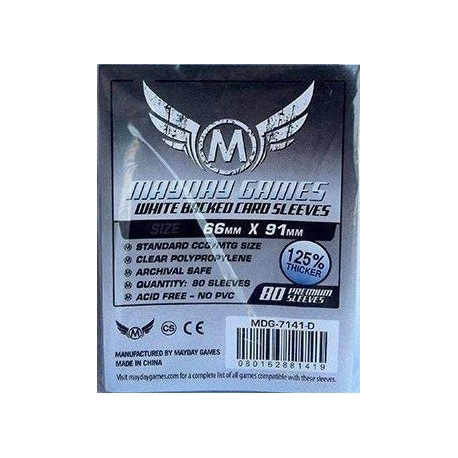 [7141D] Card Game Sleeves (Pack Of 80) 66 X 91 Mm (Grey Backed)
