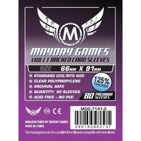 [7141G] Card Game Sleeves (Pack Of 80) 66 X 91 Mm (Violet Backed)