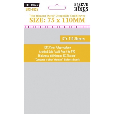 [8825] Sleeve Kings War Hammer Quest Compatible Sleeves (75X110Mm)