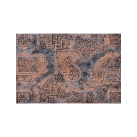 Kraken Wargames Gaming Mat Desert Warzone City 6x4 Gaming Mat 2.0