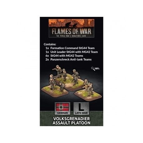 Flames Of War - Volksgrenadier Assualt Platoon (41x Figs) (Castellano)
