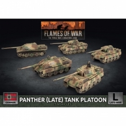 Flames Of War - Panther (late 7.5cm) - Jagdpanther (8.8cm) Platoon (5x Plastic) (Inglés)