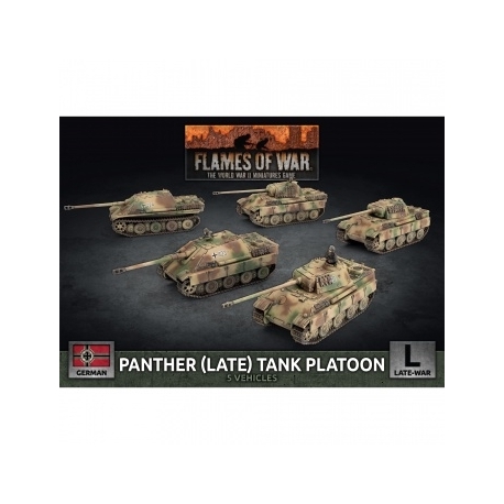 Flames Of War - Panther (late 7.5cm) - Jagdpanther (8.8cm) Platoon (5x Plastic) (Inglés)