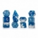 Halfsies Dice - Glitter Edition - Blue (7 Dice Set)