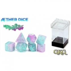 Aether Dice - Mintgenta (7 Dice Set)