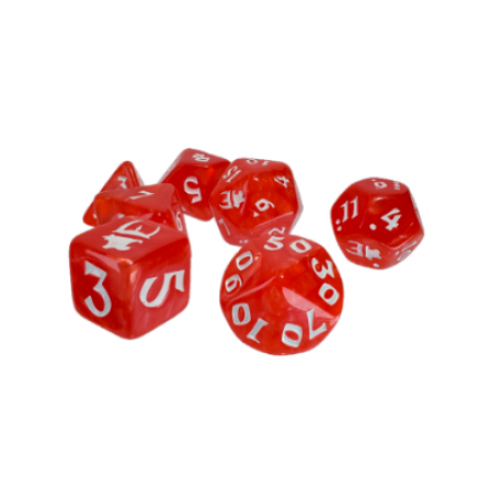 Munchkin Polyhedral Dice (7) Red/White