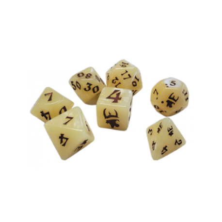 Munchkin Polyhedral Dice (7) Tan/Brown