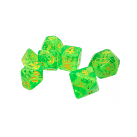 Munchkin Polyhedral Dice (7) Green/Yellow