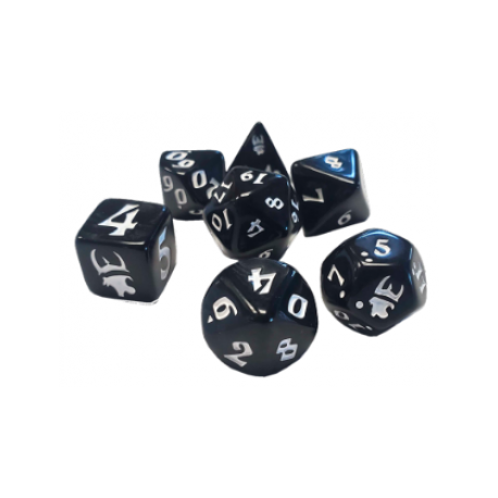 Munchkin Polyhedral Dice (7) Black/White